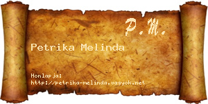Petrika Melinda névjegykártya