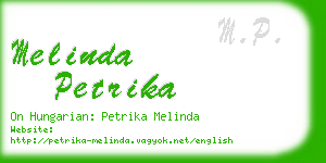 melinda petrika business card